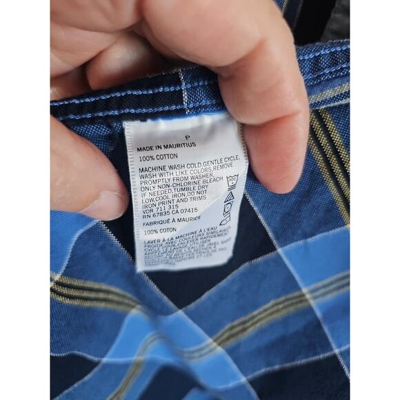 Nautica Men's Classic Fit Blue Plaid Button Down Shirt Size Small Casual Work - Picture 3 of 7